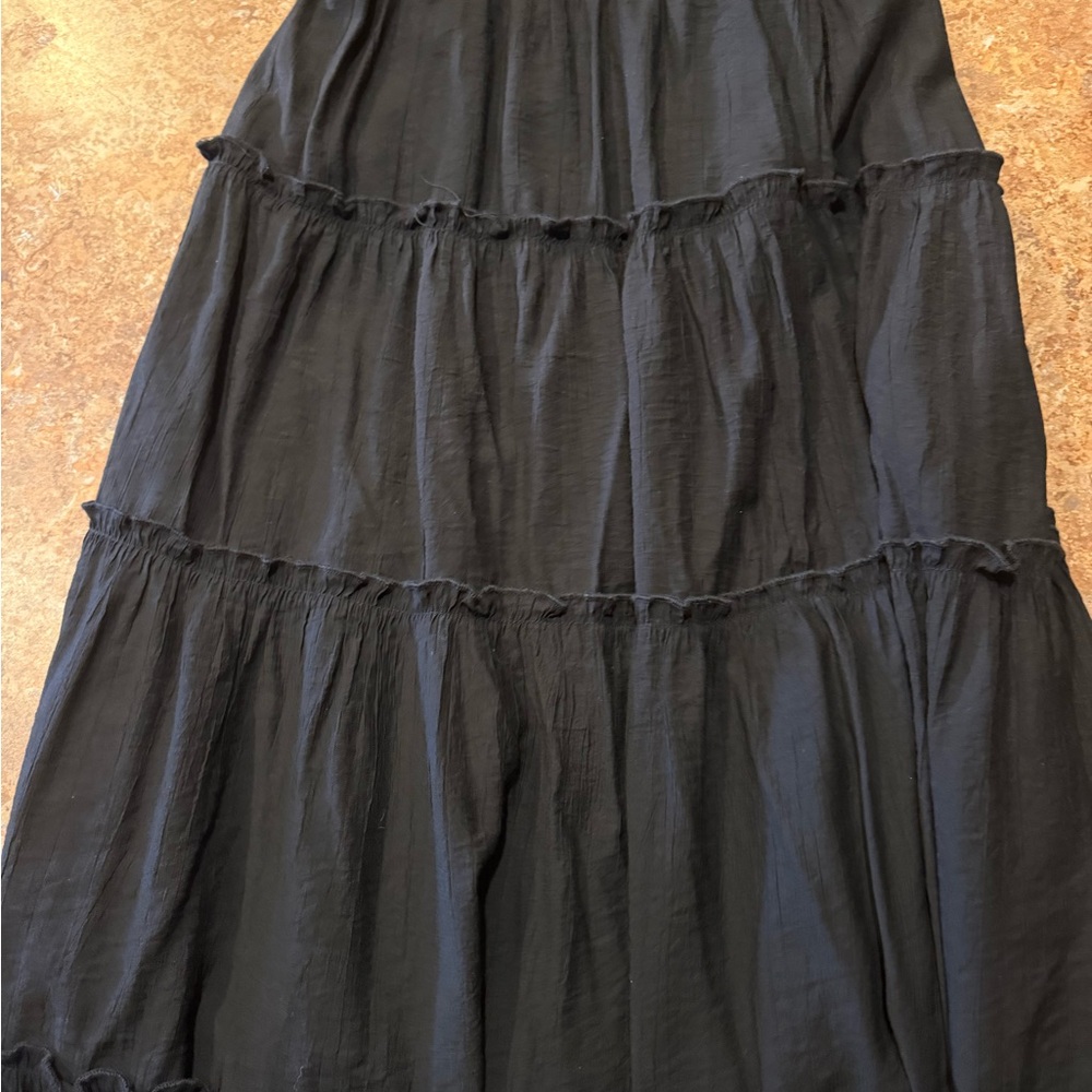 Elegant Black Tiered Skirt